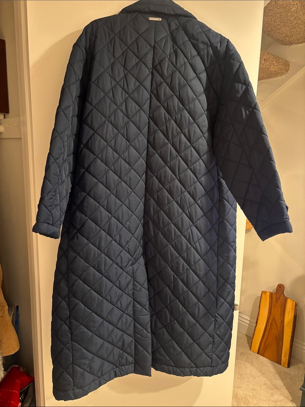 NWT Rebecca Minkoff Quilted Long Puffer Coat - Navy - Picture 3 of 4